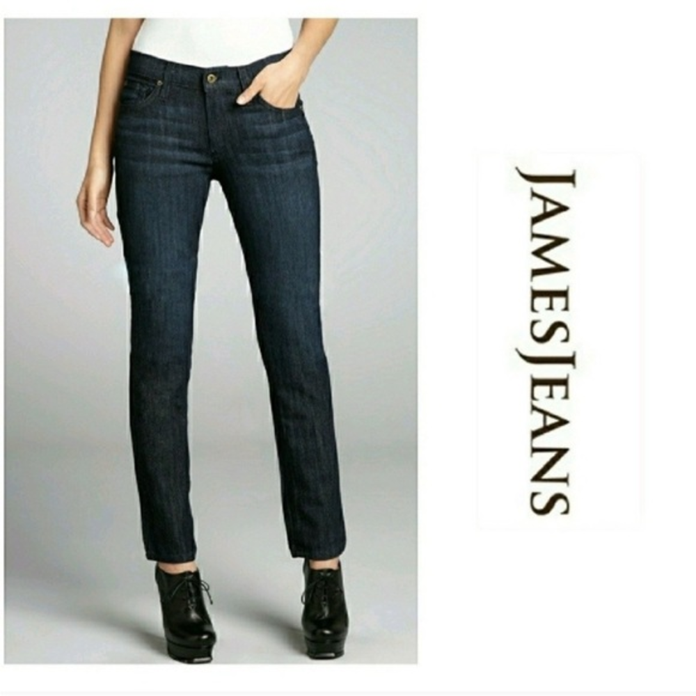 James Jeans Women's Straight Leg Jeans - Dark Blue